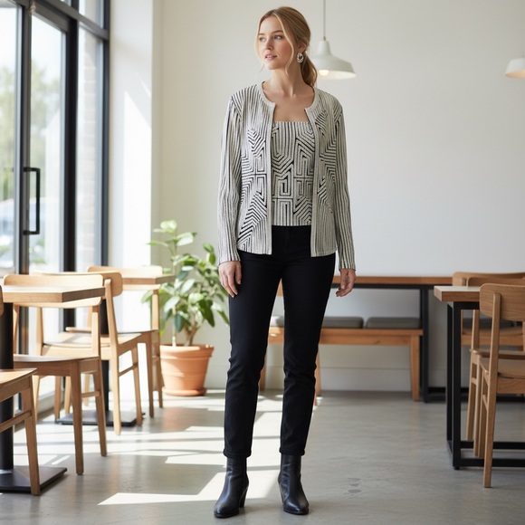 Andrea Rosati Art-to-Wear Jacket and Top Set Size 8 - Picture 5 of 5